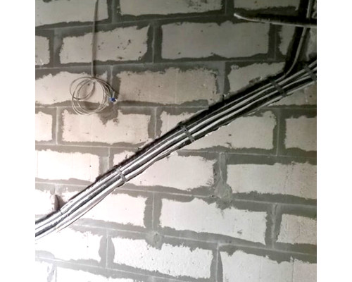 Штробление стены под нишу для дренажной помпы Bosch 150х70 мм. (Пеноблок/газобетон)